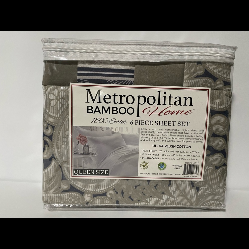 Metropolitan bamboo home 1800 series sets of 6 pcs